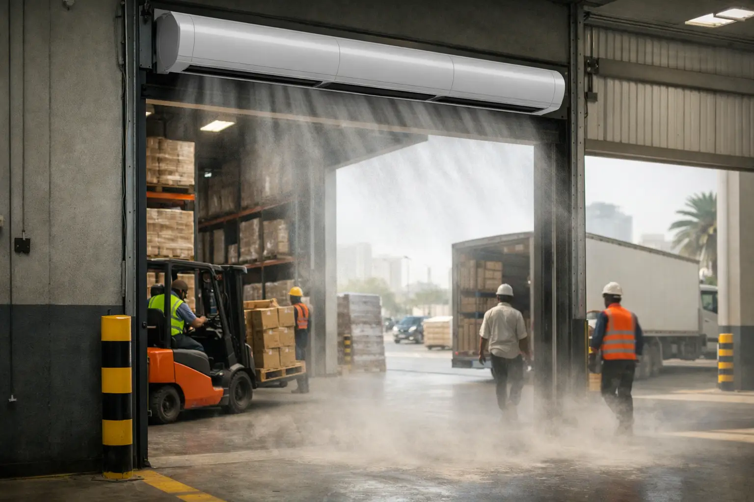 Air Curtain for Dust Control at Busy Entrances