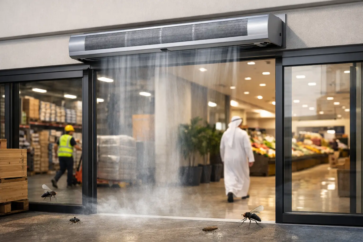 Air Curtain for Insect Control at Entrances