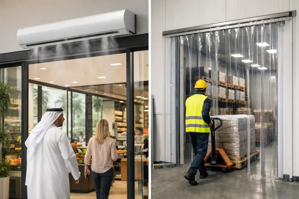 Air Curtain vs PVC Strip Curtains