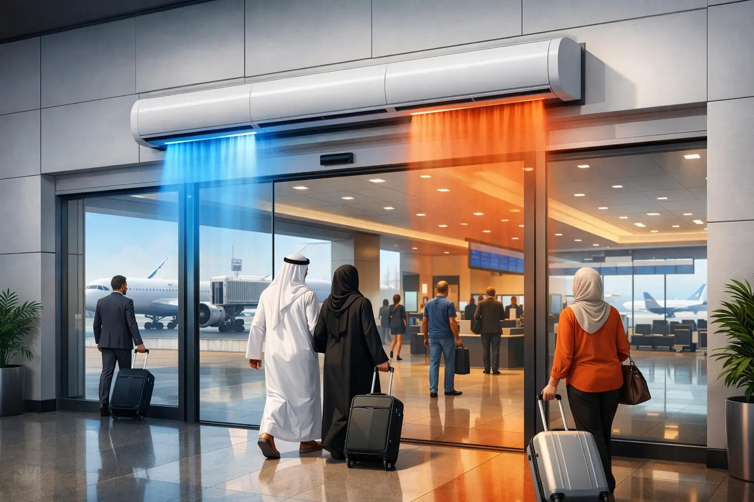Airport Air Curtain Project Example for Terminals