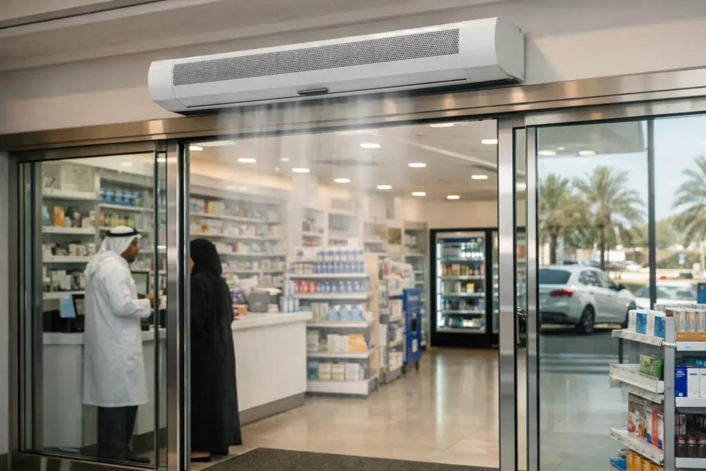 Choosing an Air Curtain for Pharmacy Entrance