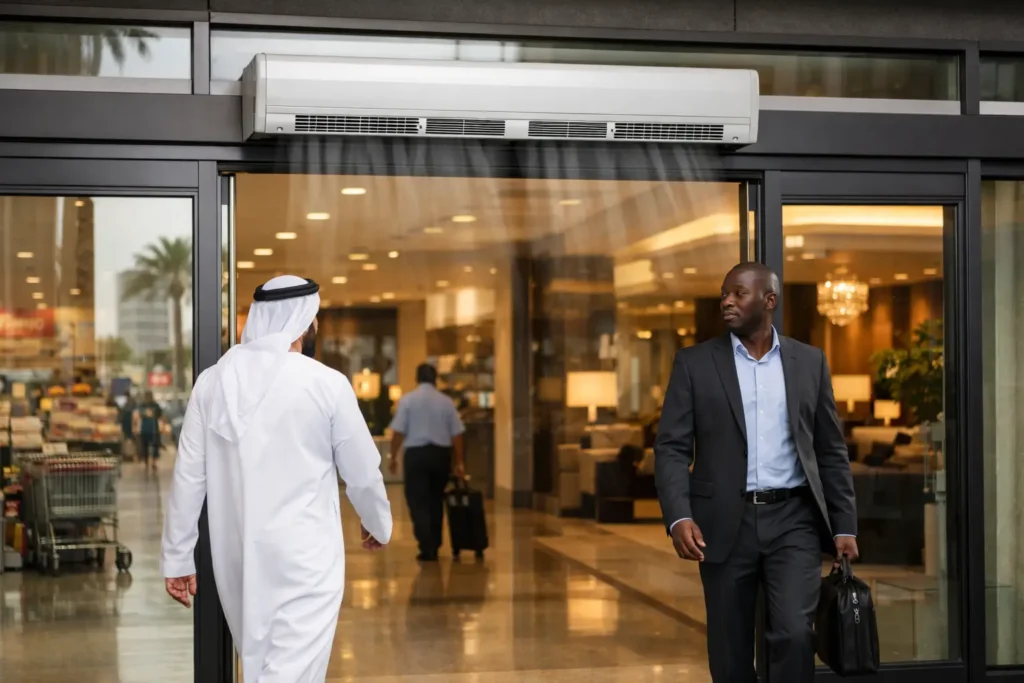 Air Barriers for Busy Commercial Entrances