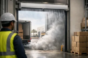 How Air Curtains Block Fumes at Commercial Doors