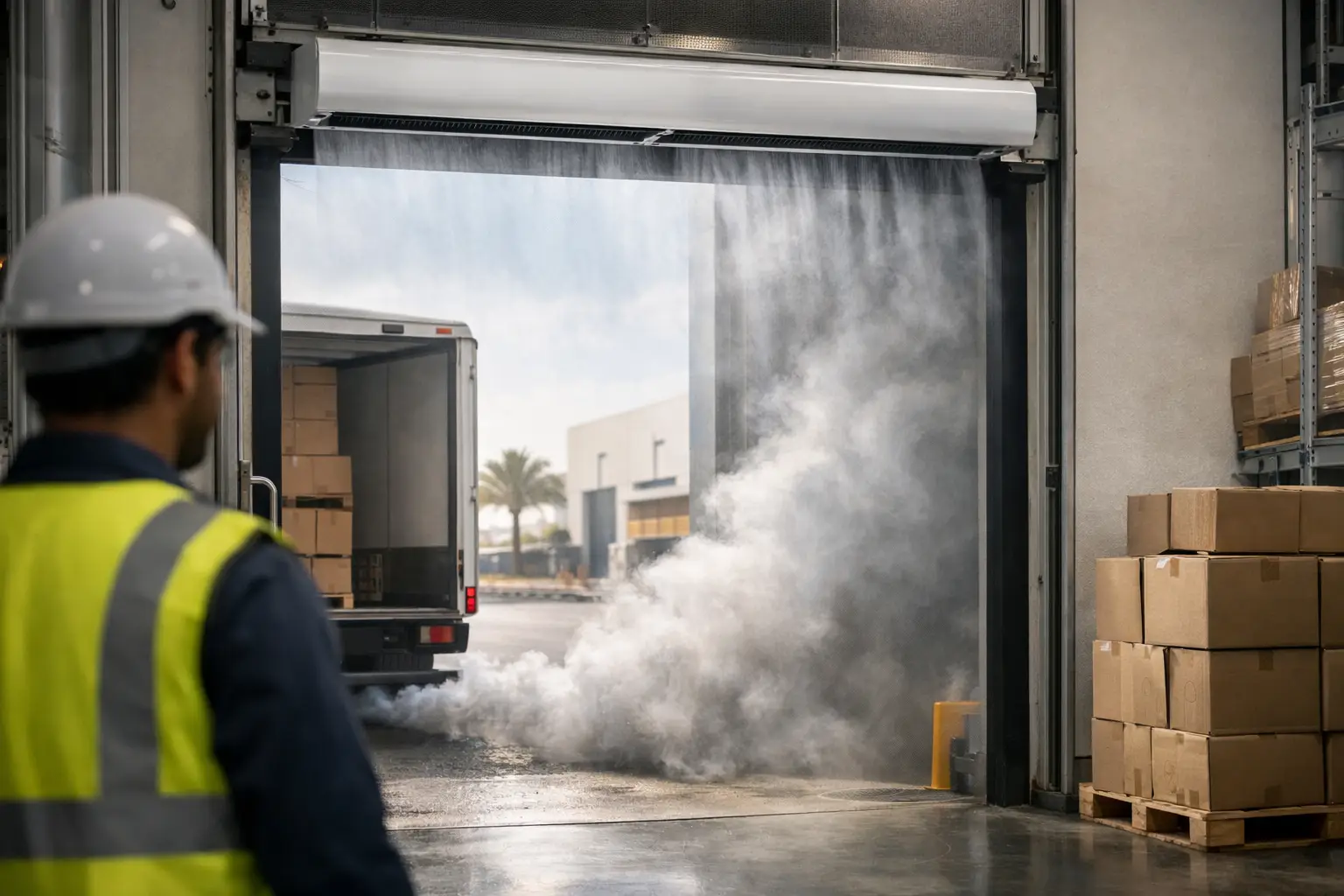 How Air Curtains Block Fumes at Commercial Doors