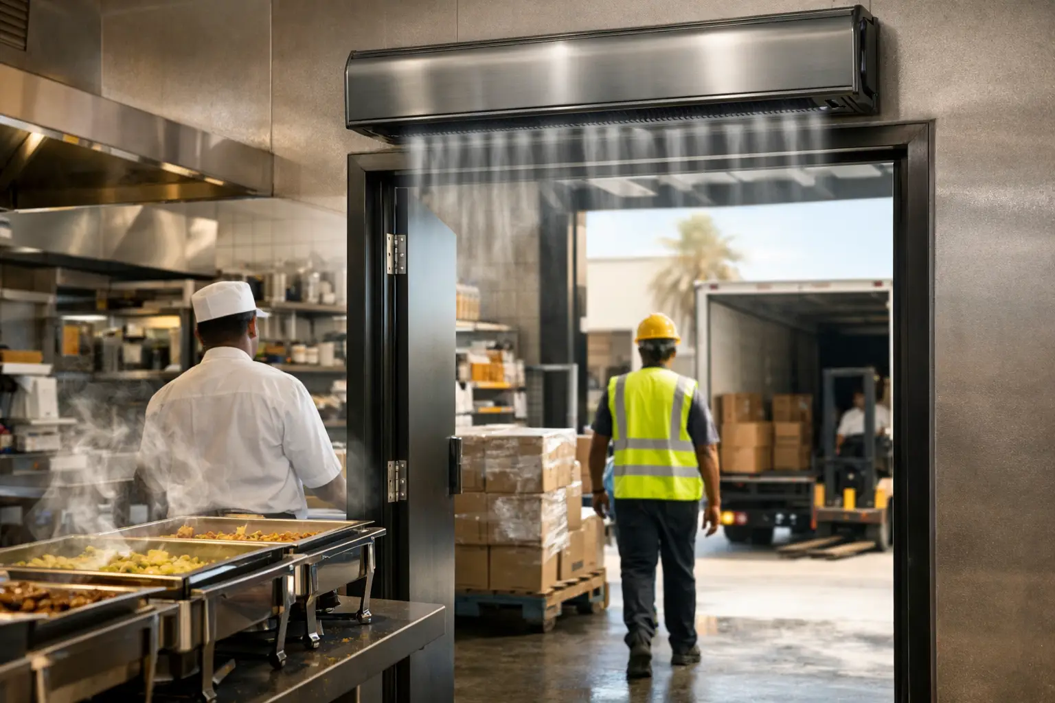 How Air Curtains Reduce Odors at Open Doors