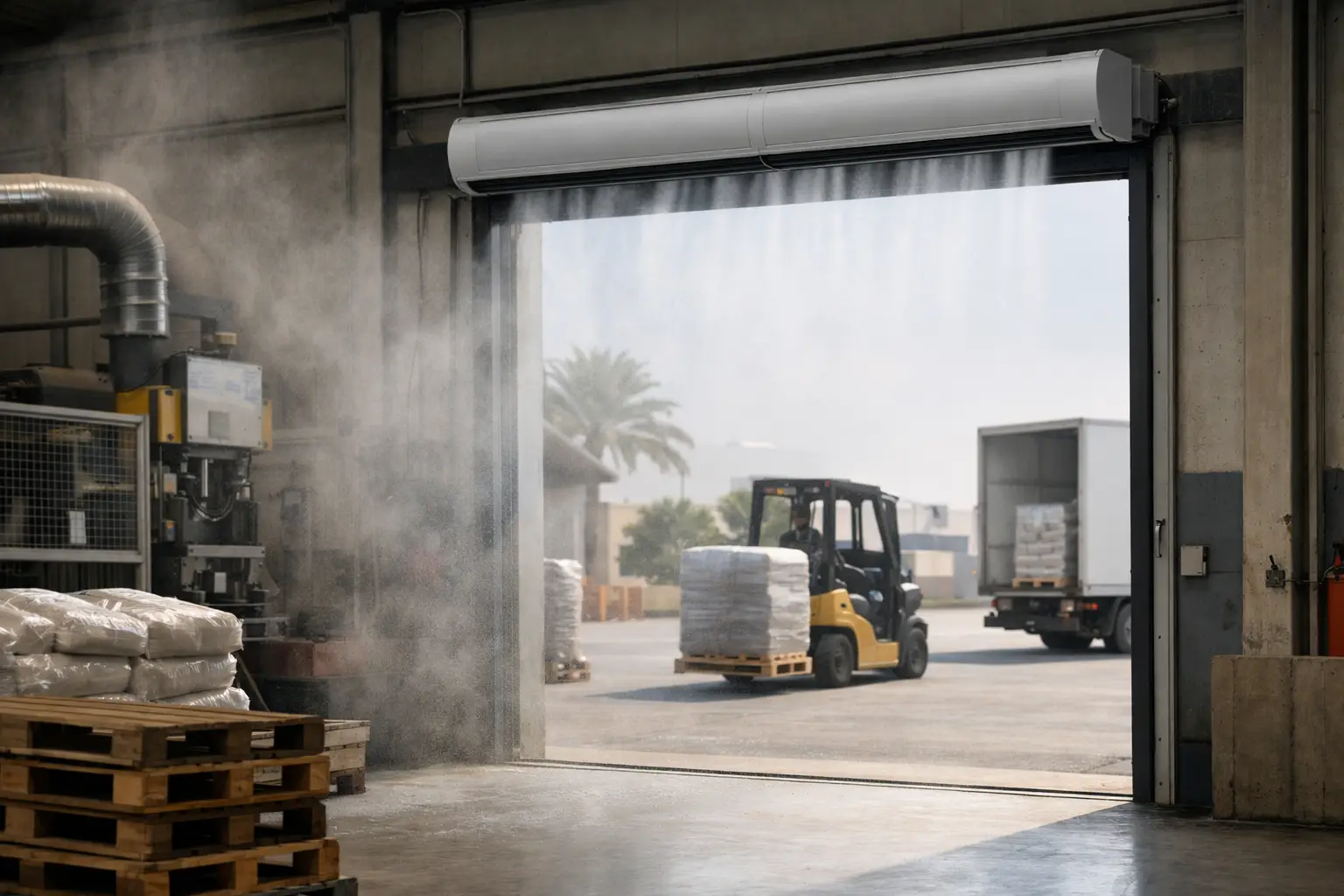 Factory Dust Control Example for Open Doors