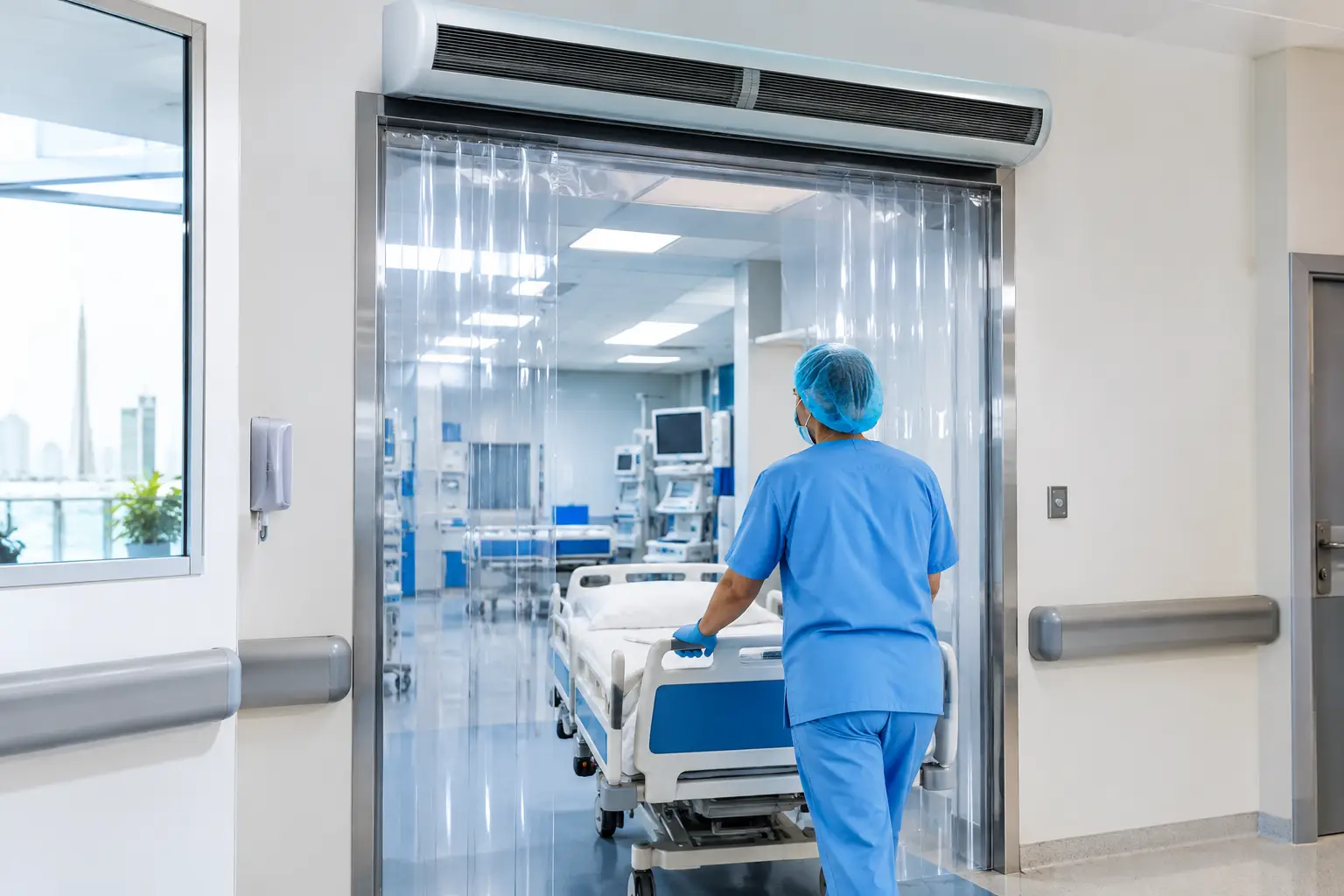 Hospital Contamination Barrier Example With Air Curtains