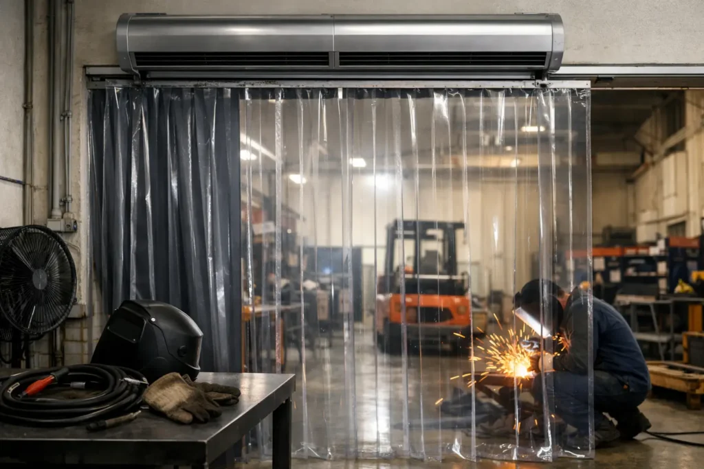 Industrial Doorway Curtains for Hot Workspaces