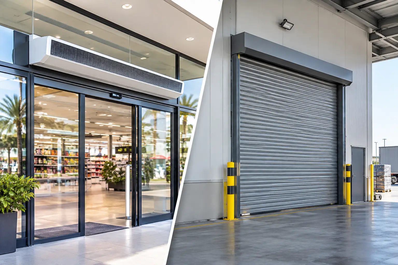 Air Curtains Versus Roller Shutters Compared